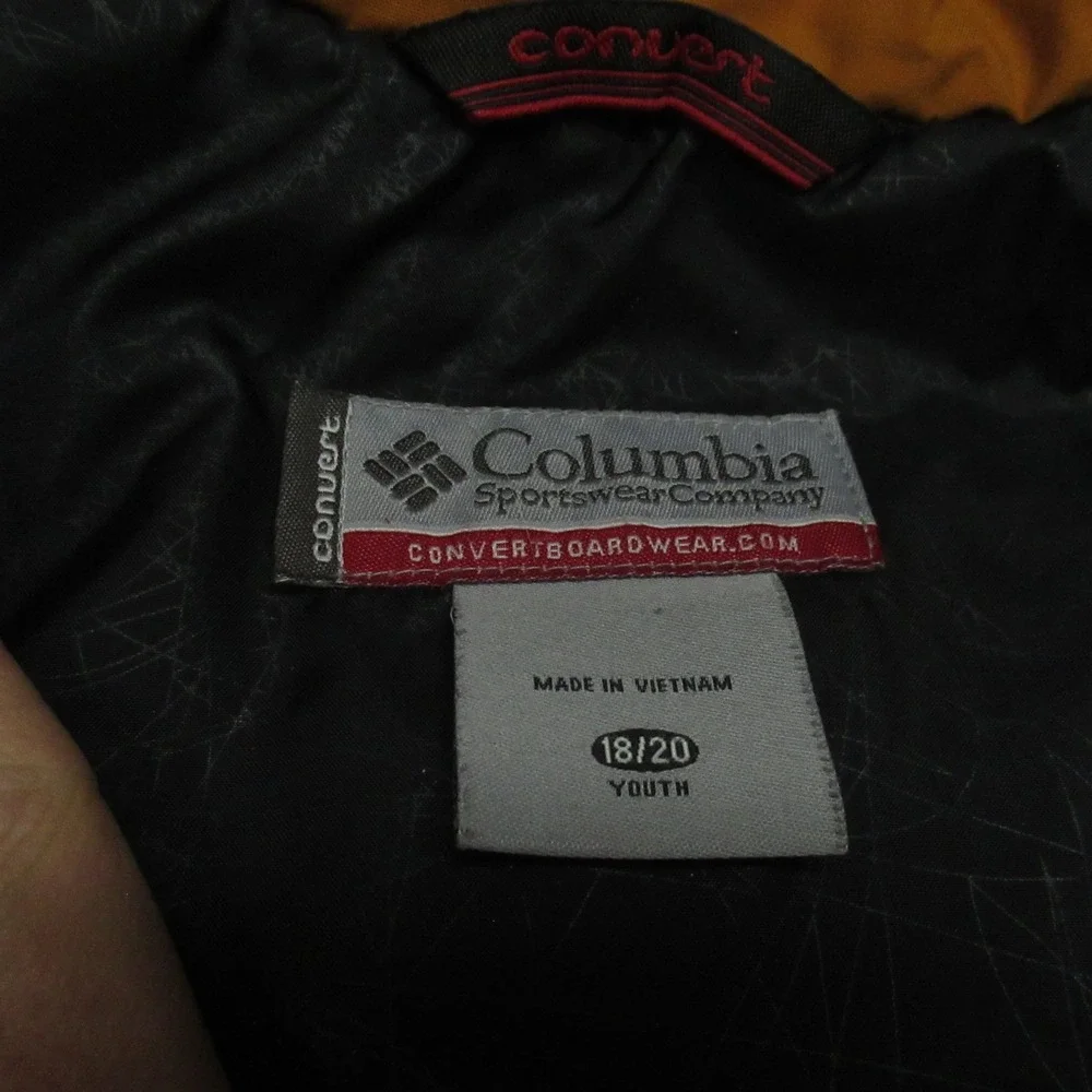 Columbia Jacket Youth XL 18/20 Yellow Convert Insulated Waterproof Ski Wind Rain